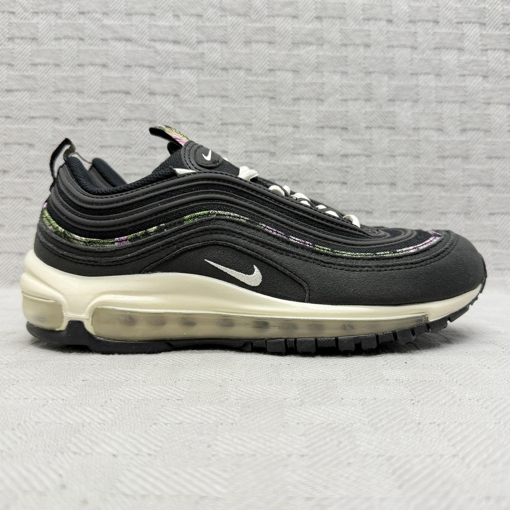 Nike Air Max 97 Next Nature Floral Tapestry Shoes Womens Size 8 Black FN7104-010